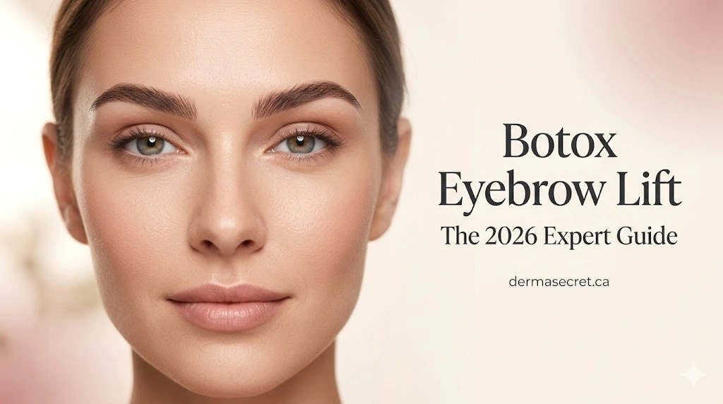 Botox eyebrow lift featured image showing naturally lifted and arched brows with smooth radiant skin — 2026 expert guide by Derma Secret in Mississauga and Waterloo