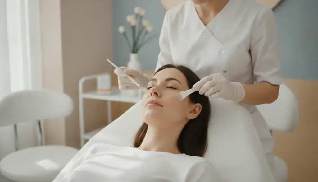 Chemical peel Mississauga - aesthetician applying a medical-grade peel at Derma Secret